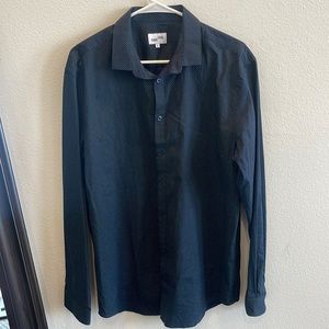 Frank & Oak dotted performance stretch Dress shirt in navy